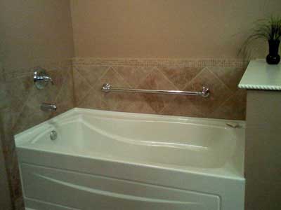 Bathroom Tub and Tile with Plant