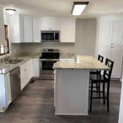 White and Gray Kitchen remodel in Construction Services