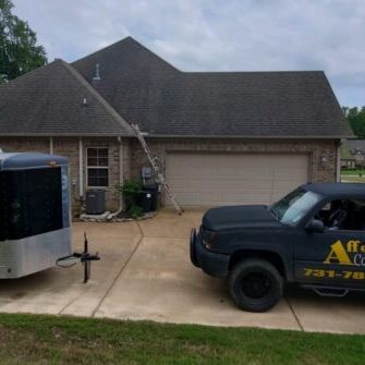 Affordable Construction Truck in front of house