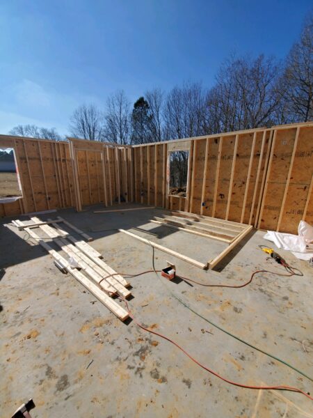 image of walls for home project being built