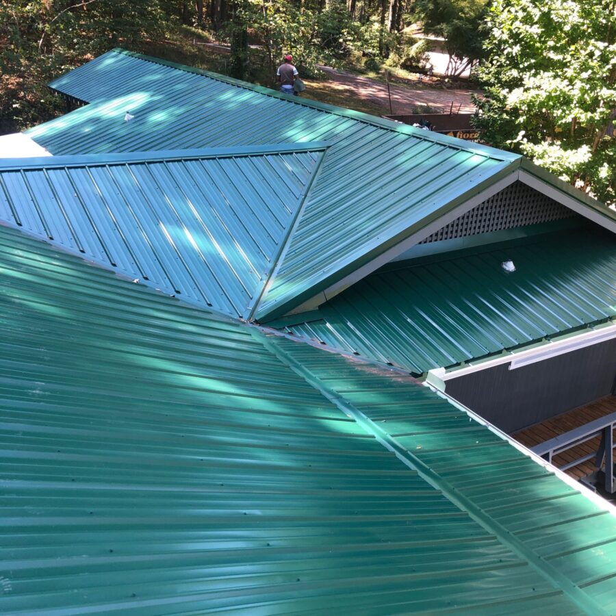 green metal roofing on home