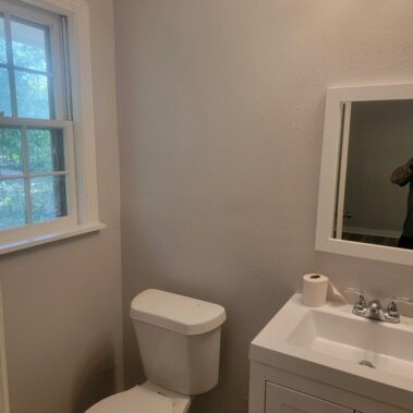 After bathroom remodel of toilet and sink